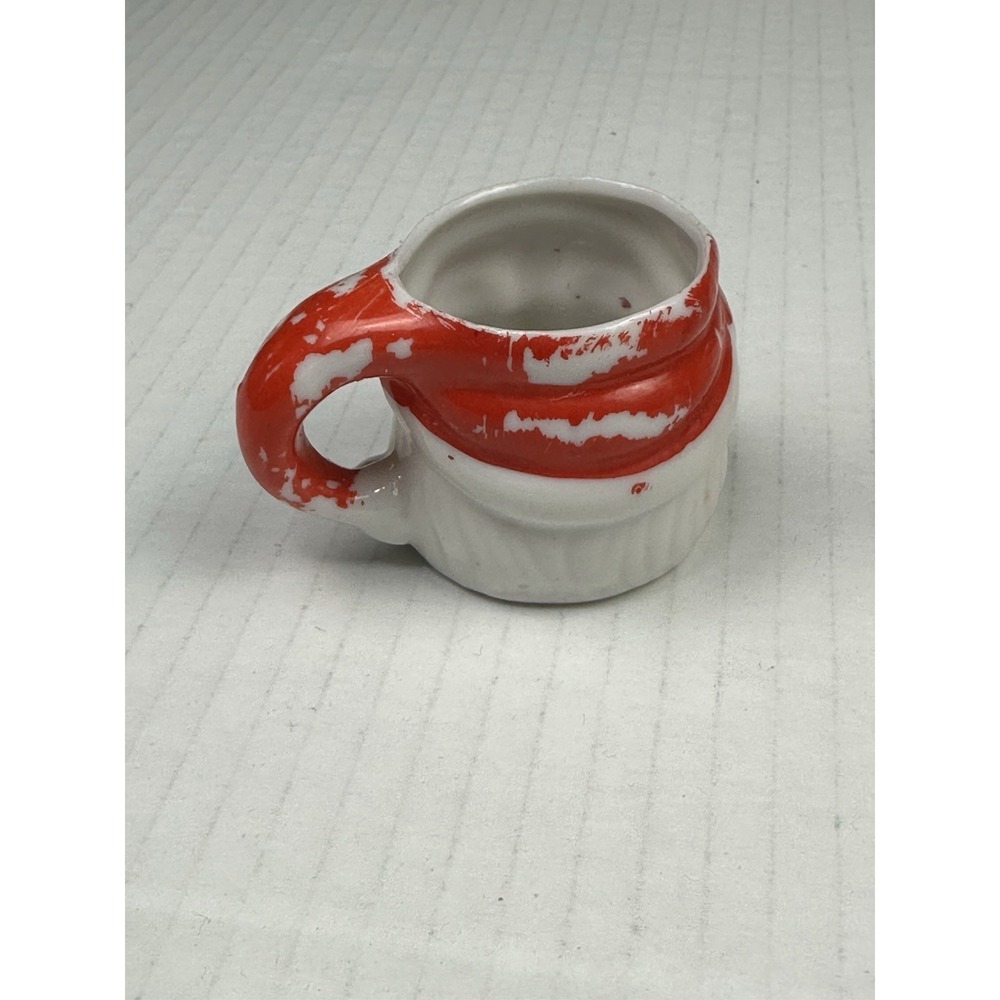 VTG Miniature Ceramic Santa Claus Mug Pair Toothpick Candle Holder Christmas - Picture 5 of 8